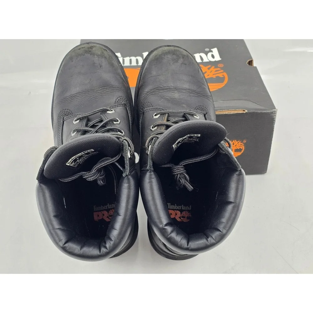 Timberland PRO Direct Attach Work Boots Mens 9 Black Leather Soft Toe -Good